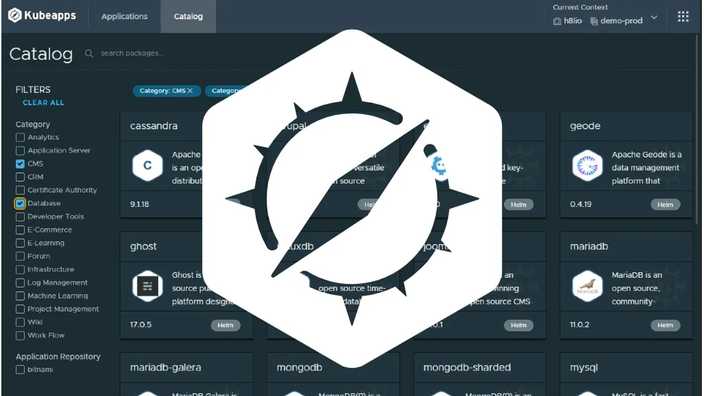 Kubeapps dashboard